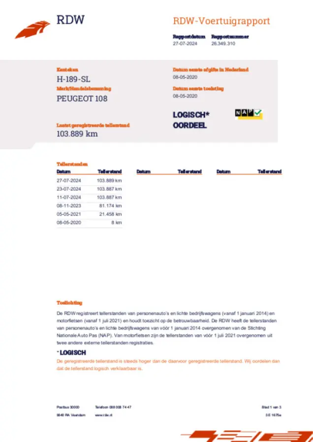 1.0 e-VTi Active|Airco|Bleutooth|2 jaar APK|incl.BTW