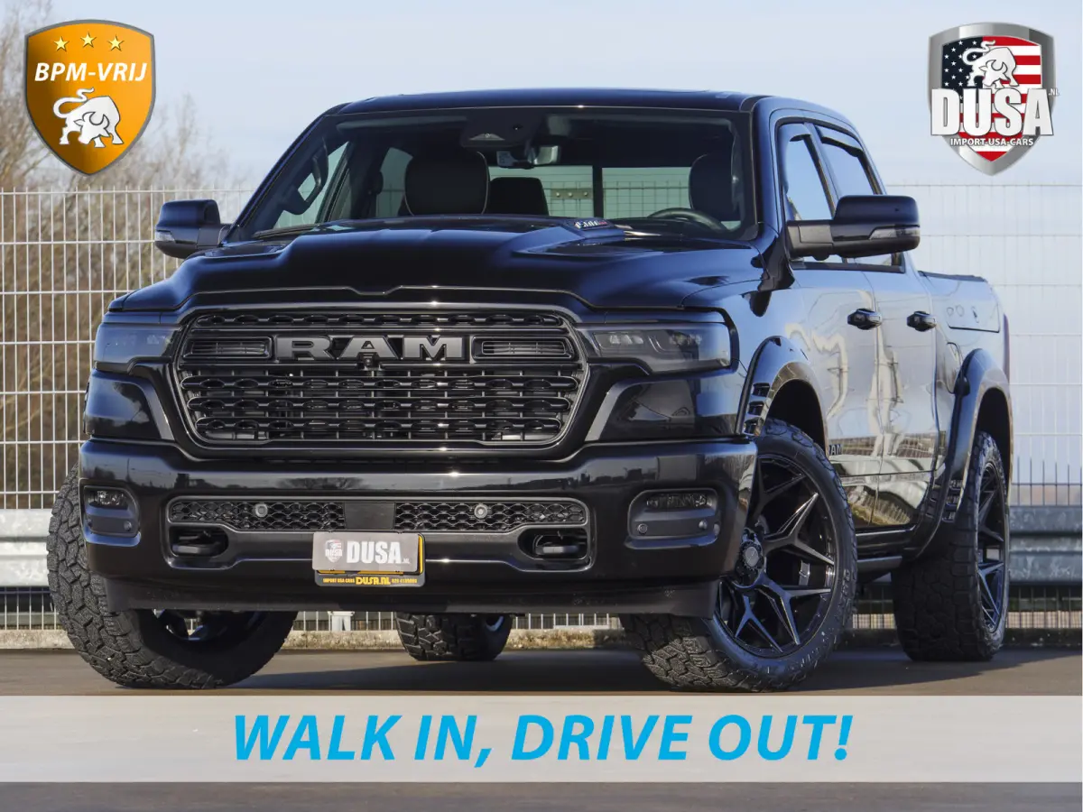 | 1500 | Limited | Night | 3.0L Twin-Turbo I6 | High Output | BPM-VRIJ Passenger Display | 14,4 Touch Screen | Harman Kardon | RAMBOX Getoonde accessoires zijn verkrijgbaar tegen meerprijs