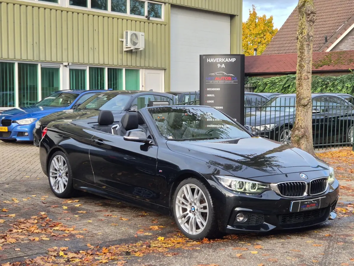 420i M Sport High Executive Cabrio Dig. Dash Apple CarPlay Elek.Stoelen Nbt Evo GR Navi Leder Zwart NAP