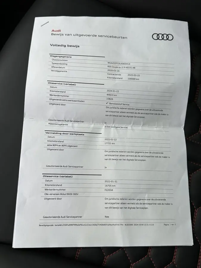 2.9 TFSI RS 5 Quattro Full Carbon, Leer, Keramisch, B&O..