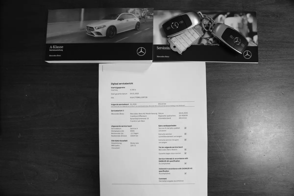 250 e AMG Line Plug in hybride*Perfect MB Onderh.*BTW*1ste Eig.*Pano/Sfeer/Night/MBUX/Apple Carplay-Android/Multi Beam LED Koplamp./Diamond Grille/DAB/Stoelverw./Half Leder/Parkeersens.V+A/1