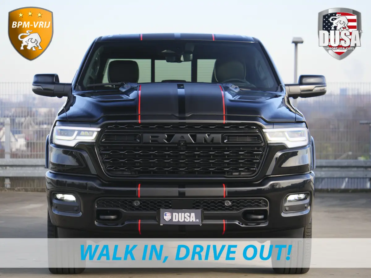 | 1500 | Limited | Night | 3.0L Twin-Turbo I6 | High Output | BPM-VRIJ Passenger Display | 14,4 Touch Screen | RAMBOX Getoonde accessoires zijn verkrijgbaar tegen meerprijs