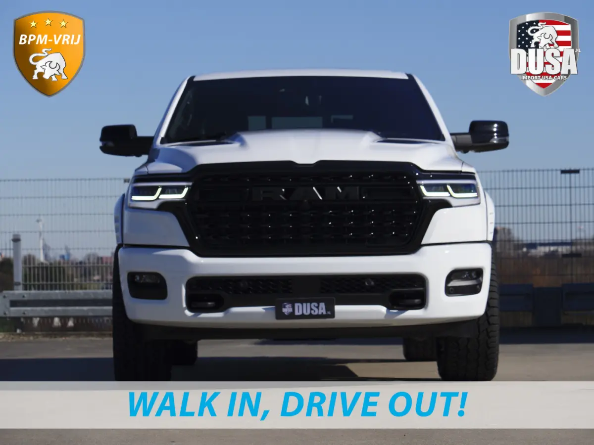 | 1500 | Limited | Night | 3.0L Twin-Turbo I6 | High Output | BPM-VRIJ Passenger Display | 14,4 Touch Screen | Harman Kardon | RAMBOX Getoonde accessoires zijn verkrijgbaar tegen meerprijs