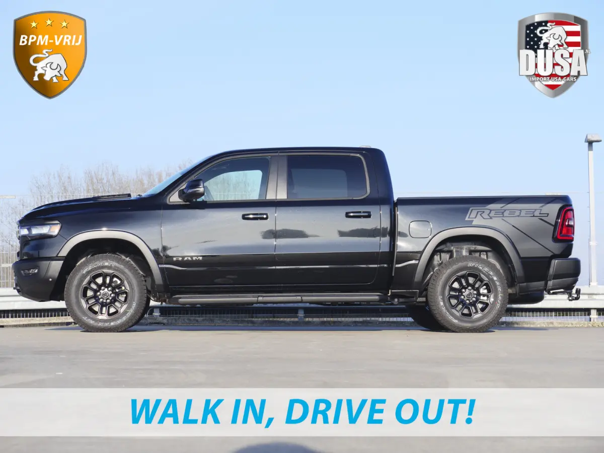 | 1500 | Rebel | Premium | 4x4 | Crew Cab | 3.0L Twin-turbo I6 | BPM-VRIJ 10,2 inch Passenger Screen | Harman Kardon | Getoonde accessoires zijn verkrijgbaar tegen meerprijs