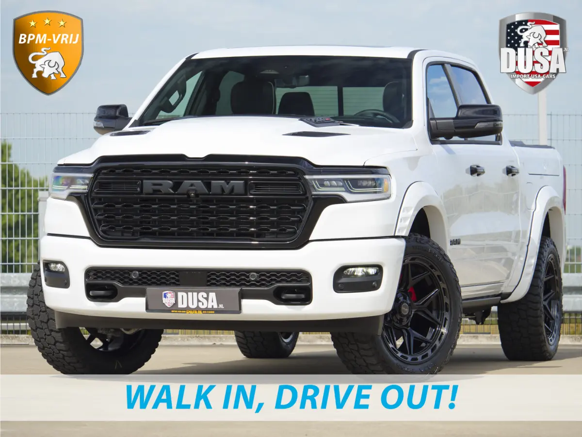 | 1500 | Limited | Night | 3.0L Twin-Turbo I6 | High Output | Passenger Display | 14,4 Touch Screen | Harman Kardon | RAMBOX Getoonde accessoires zijn verkrijgbaar tegen meerprijs