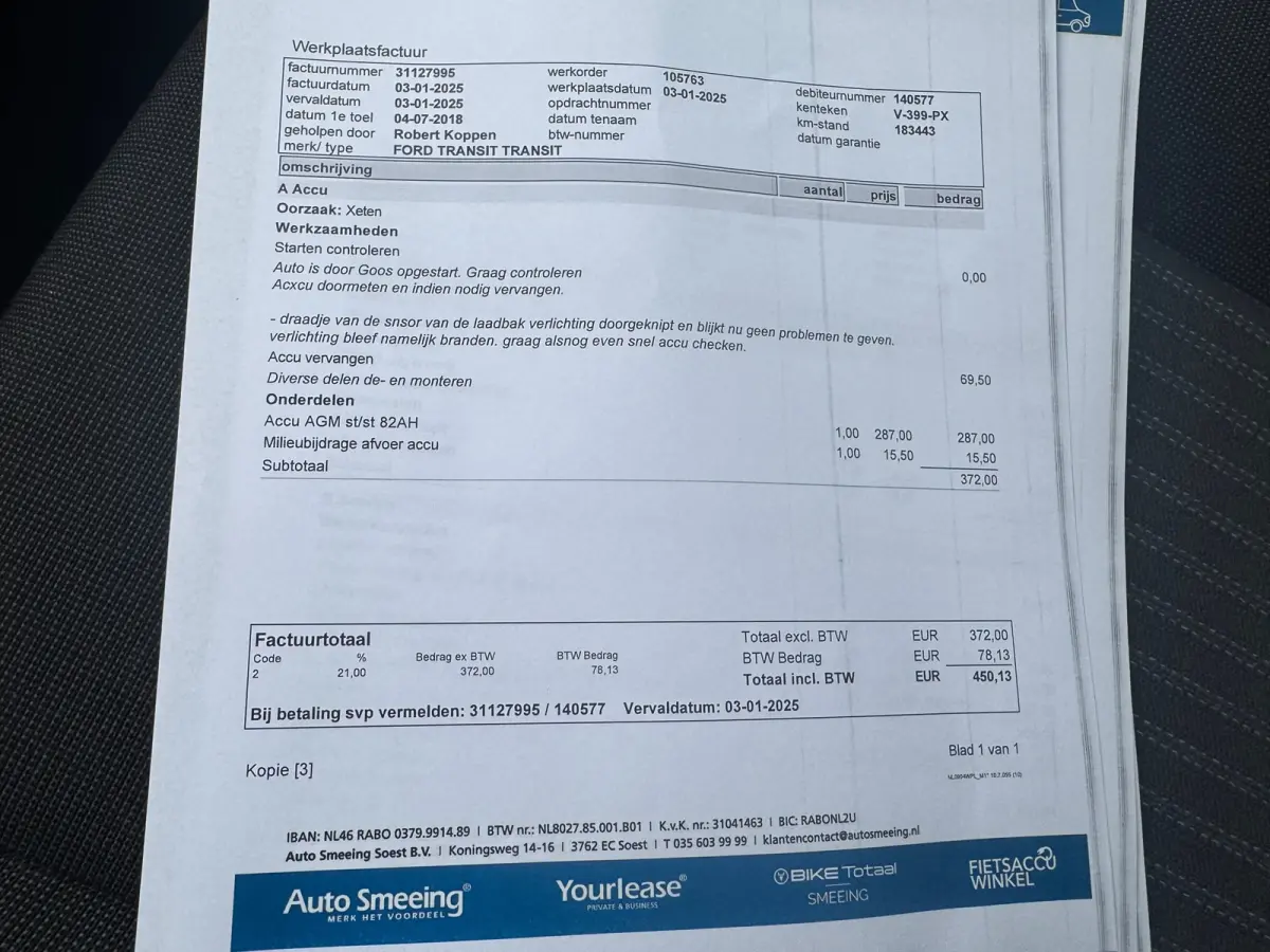 350 2.0 TDCI L4H4 Trend 100% Onderhouden Navigatie Airco