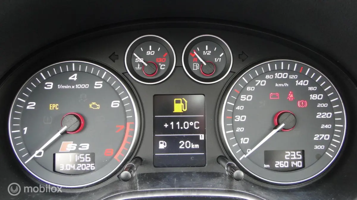 2.0 TFSI S3 quattro, benzine, schakel, 260.140 km