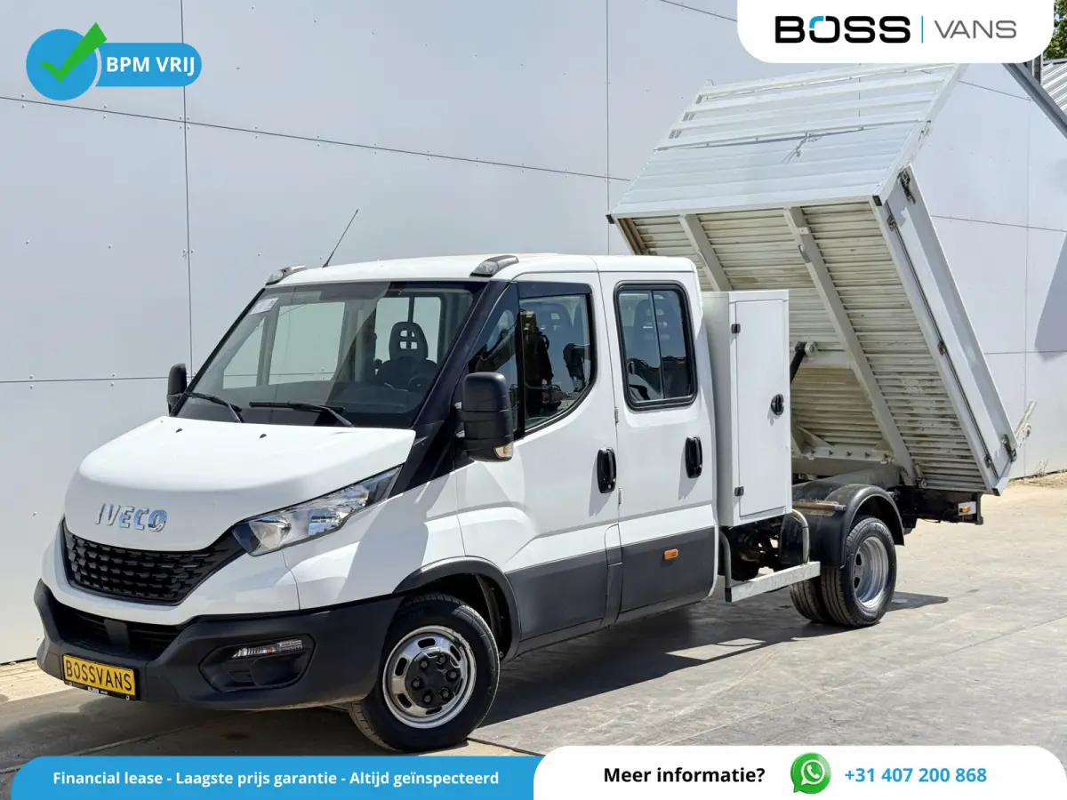 35C14 2.3 Kipper Dubbele Cabine Dubbellucht 3,5t Trekhaak 6 Stoelen Airco Cruise Control Benne Tipper