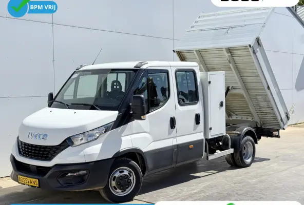 35C14 2.3 Kipper Dubbele Cabine Dubbellucht 3,5t Trekhaak 6 Stoelen Airco Cruise Control Benne Tipper