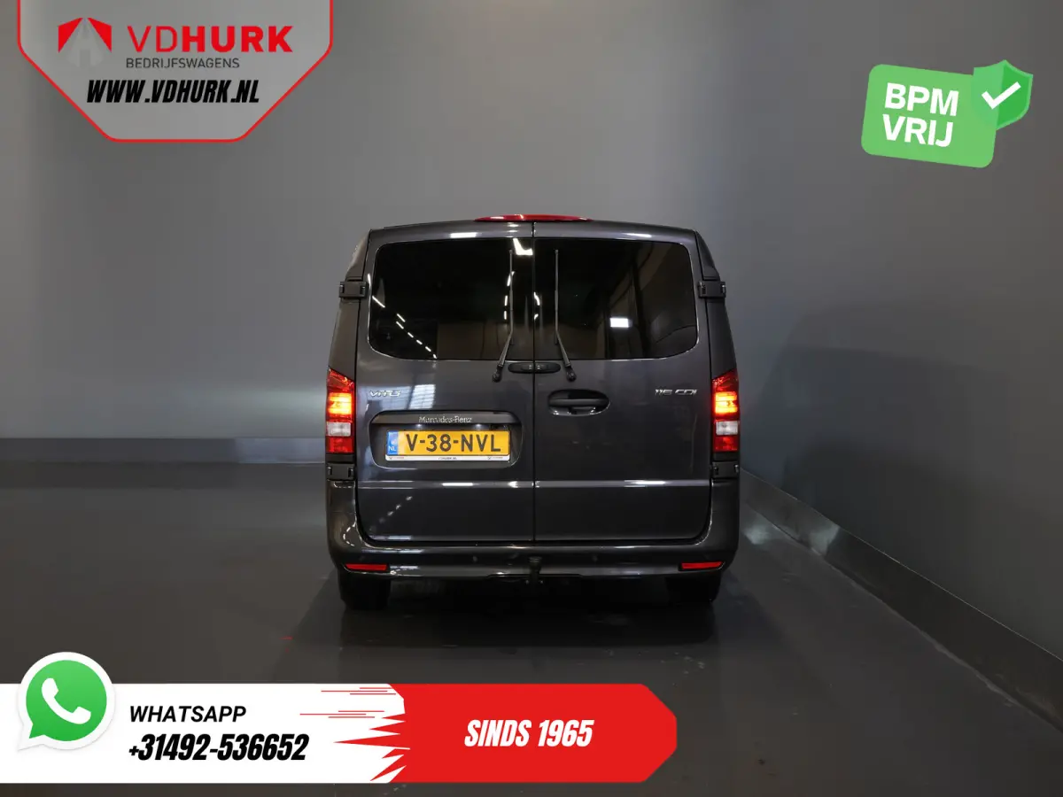 116 CDI Aut. L3 DC Dubbel Cabine BPM VRIJ! 6 Pers./ 2xSchuifdeur/ LED/ Stoelverw./ 270Gr. Deuren/ Carplay/ Camera/ Cruise/ Trekhaak