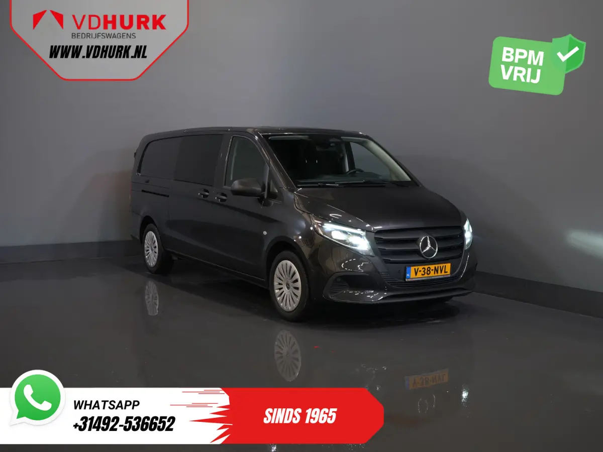 116 CDI Aut. L3 DC Dubbel Cabine BPM VRIJ! 6 Pers./ 2xSchuifdeur/ LED/ Stoelverw./ 270Gr. Deuren/ Carplay/ Camera/ Cruise/ Trekhaak