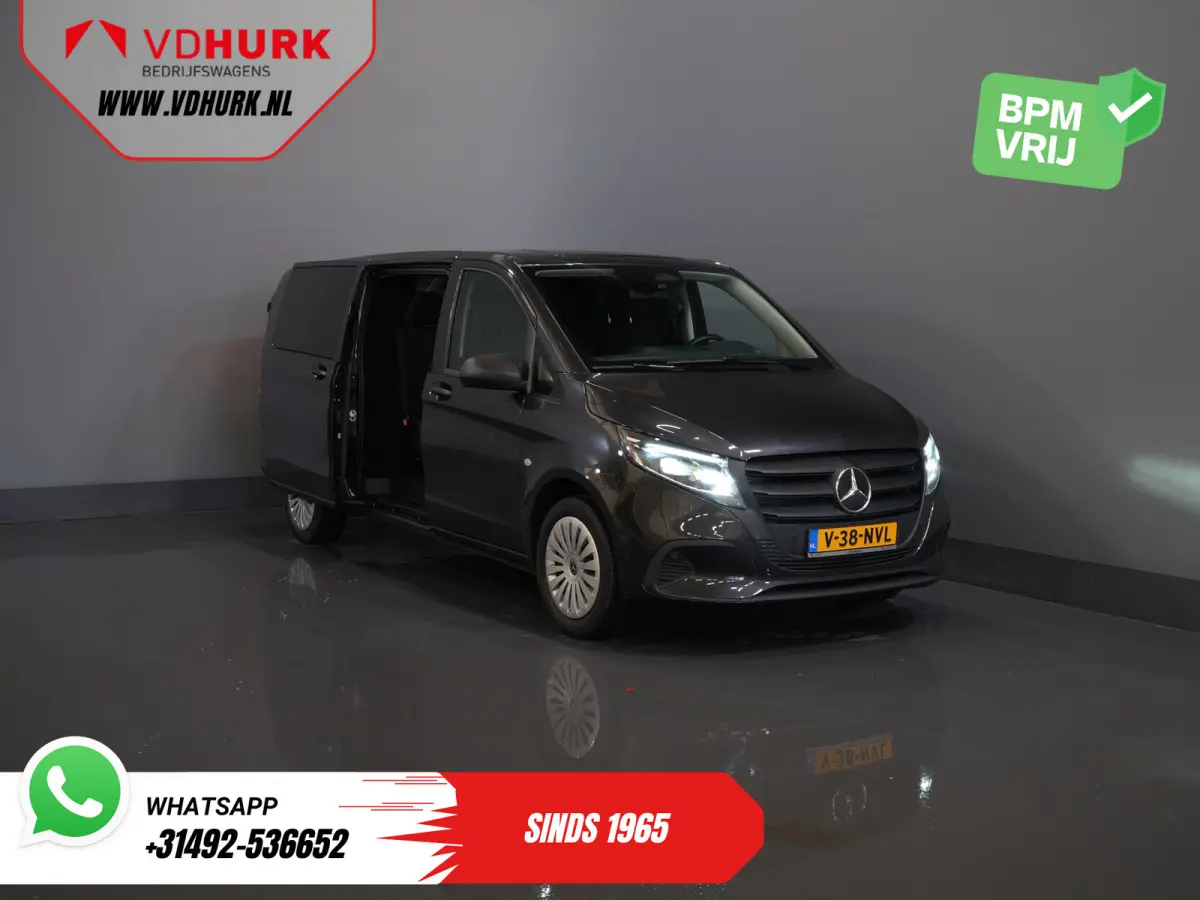 116 CDI Aut. L3 DC Dubbel Cabine BPM VRIJ! 6 Pers./ 2xSchuifdeur/ LED/ Stoelverw./ 270Gr. Deuren/ Carplay/ Camera/ Cruise/ Trekhaak