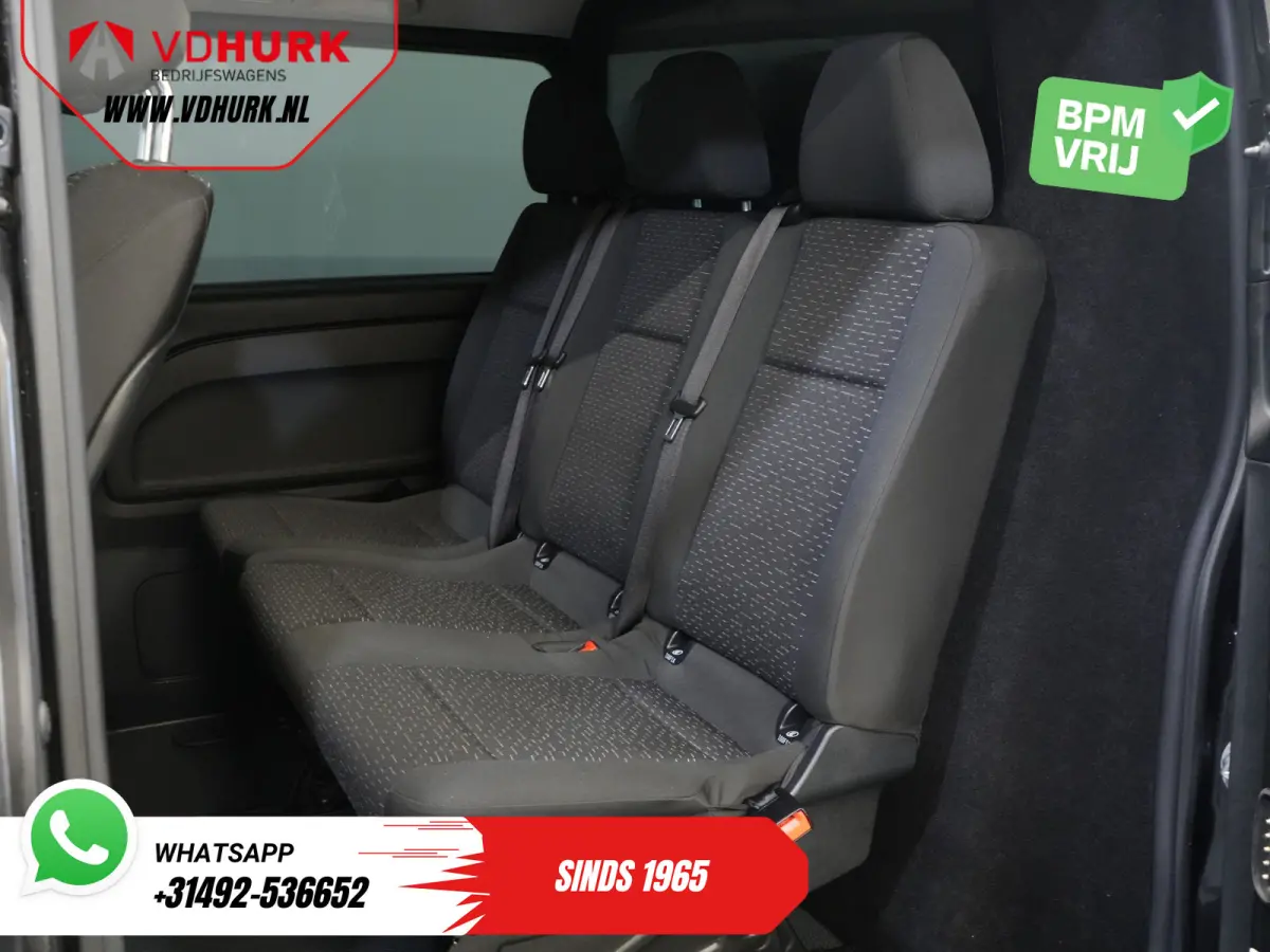 116 CDI Aut. L3 DC Dubbel Cabine BPM VRIJ! 6 Pers./ 2xSchuifdeur/ LED/ Stoelverw./ 270Gr. Deuren/ Carplay/ Camera/ Cruise/ Trekhaak