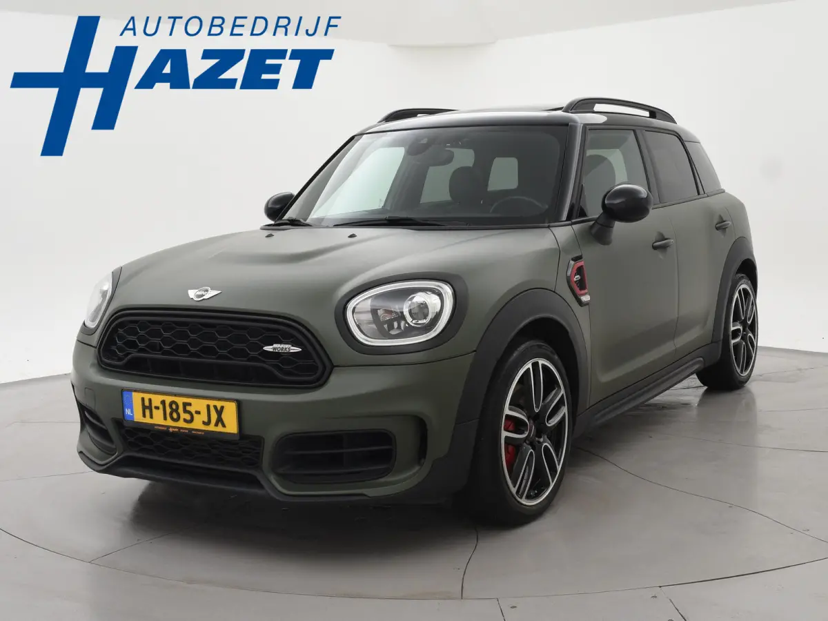 JCW 2.0 JOHN COOPER WORKS 231 PK ALL4 AUT. MAT GROEN + PANORAMA | CAMERA | HEAD-UP | HK | LEDER | STOELVERW.