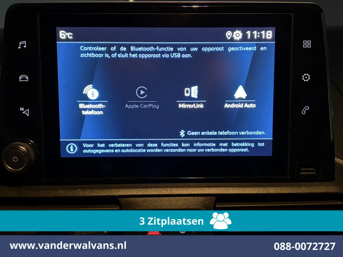 1.5 BlueHDI 102pk L2H1 Euro6 Airco | 3-Zits | Apple Carplay | Camera | Cruisecontrol | Trekhaak Android Auto, Parkeersensoren, Bijrijdersbank