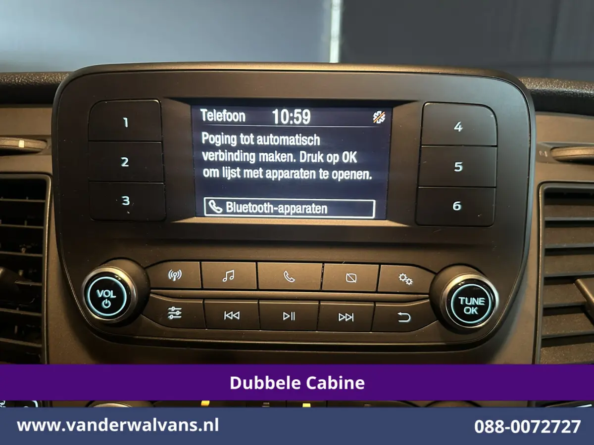2.0 TDCI 130pk L2H1 Dubbele Cabine Euro6 inrichting | Airco | 6-Zits | LED | Cruisecontrol | Parkeersensoren Achterklep, 2800kg Trekvermogen