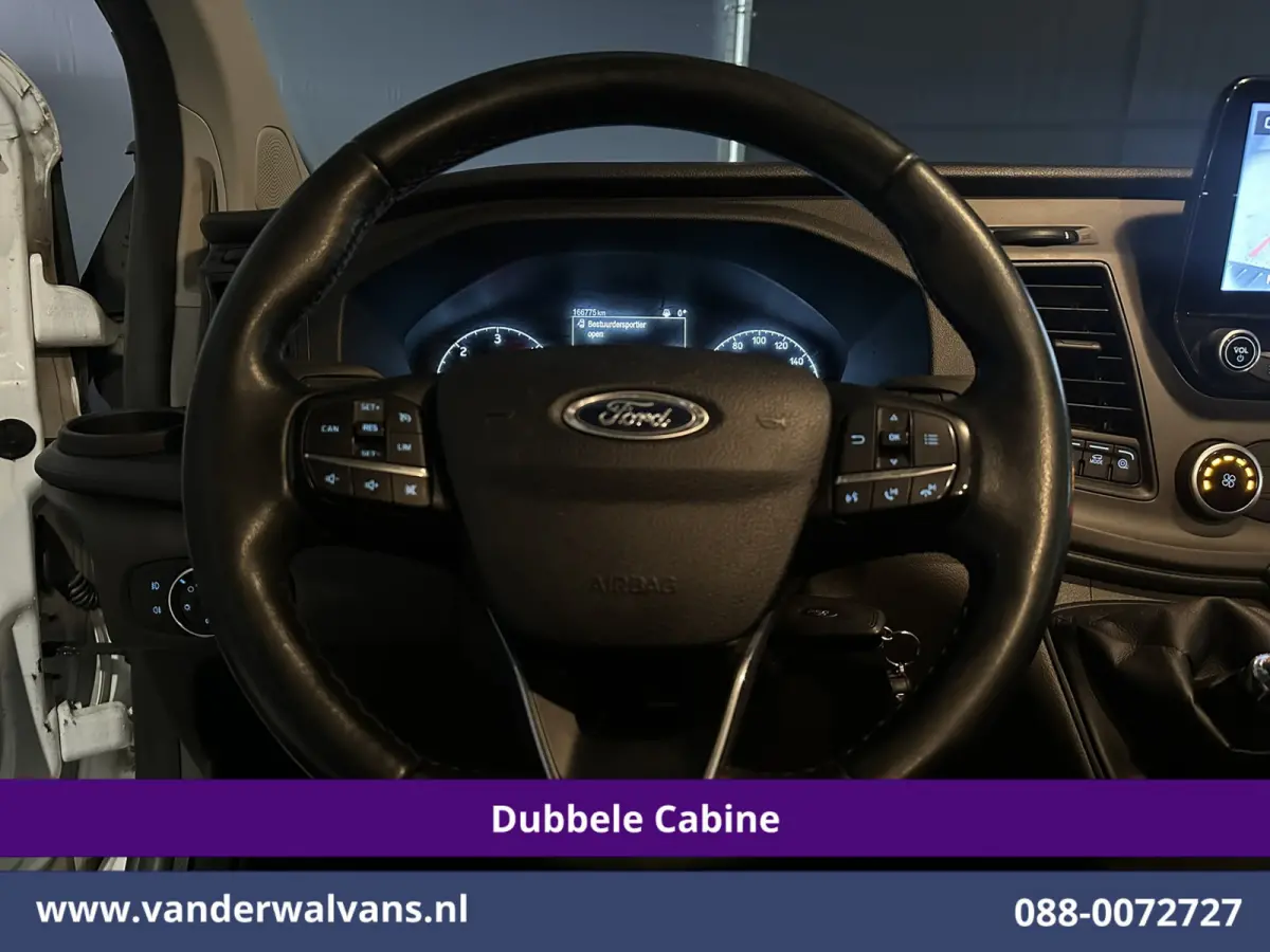 2.0 TDCI 130pk L2H1 Dubbele Cabine Euro6 Airco | 6-Zits | Camera | LED | Cruisecontrol | 2800kg Trekhaak Android Auto, Verwarmde voorruit, Stoelverwarming, Parkeersensoren, Dakdragers
