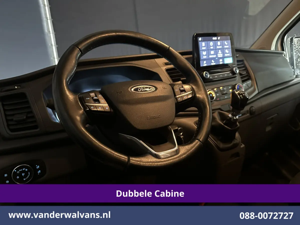 2.0 TDCI 130pk L2H1 Dubbele Cabine Euro6 Airco | 6-Zits | Camera | LED | Cruisecontrol | 2800kg Trekhaak Android Auto, Verwarmde voorruit, Stoelverwarming, Parkeersensoren, Dakdragers