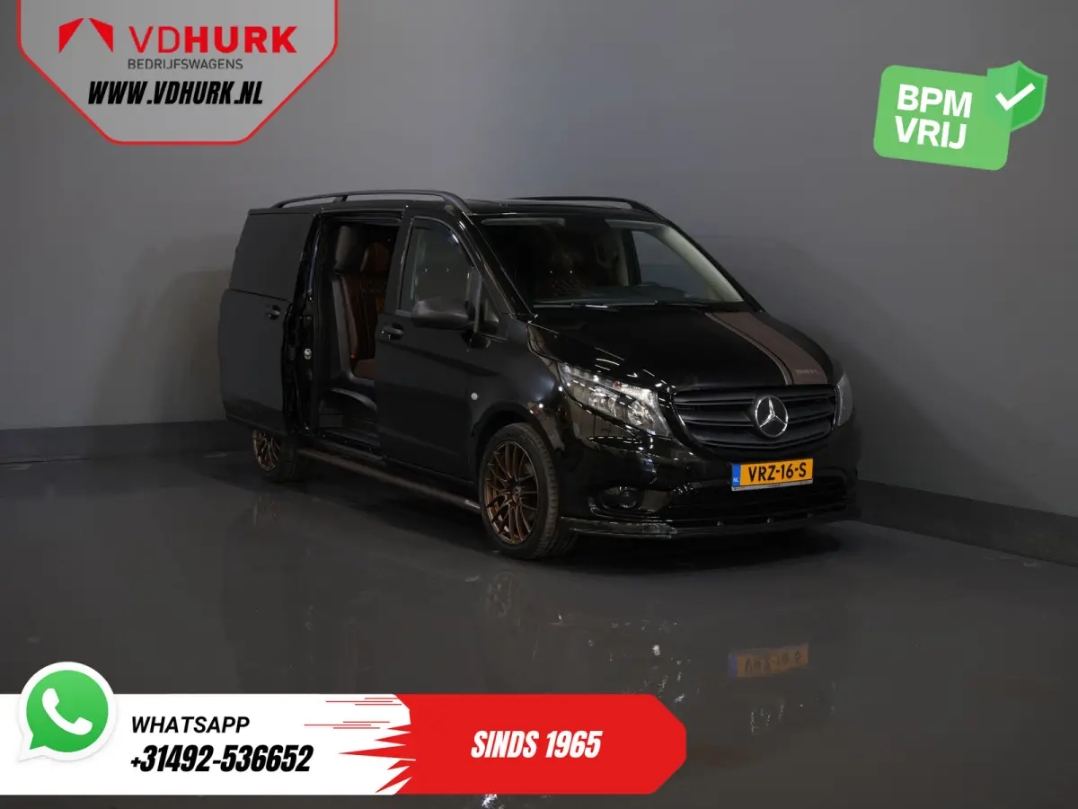 114 CDI Aut. DC Dubbel Cabine Buffl Leder/ 2x Schuifdeur/ Carplay/ Navi/ Spoiler/ Frontlip/ Sidebars/ 18”LMV/ Cruise/ Airco