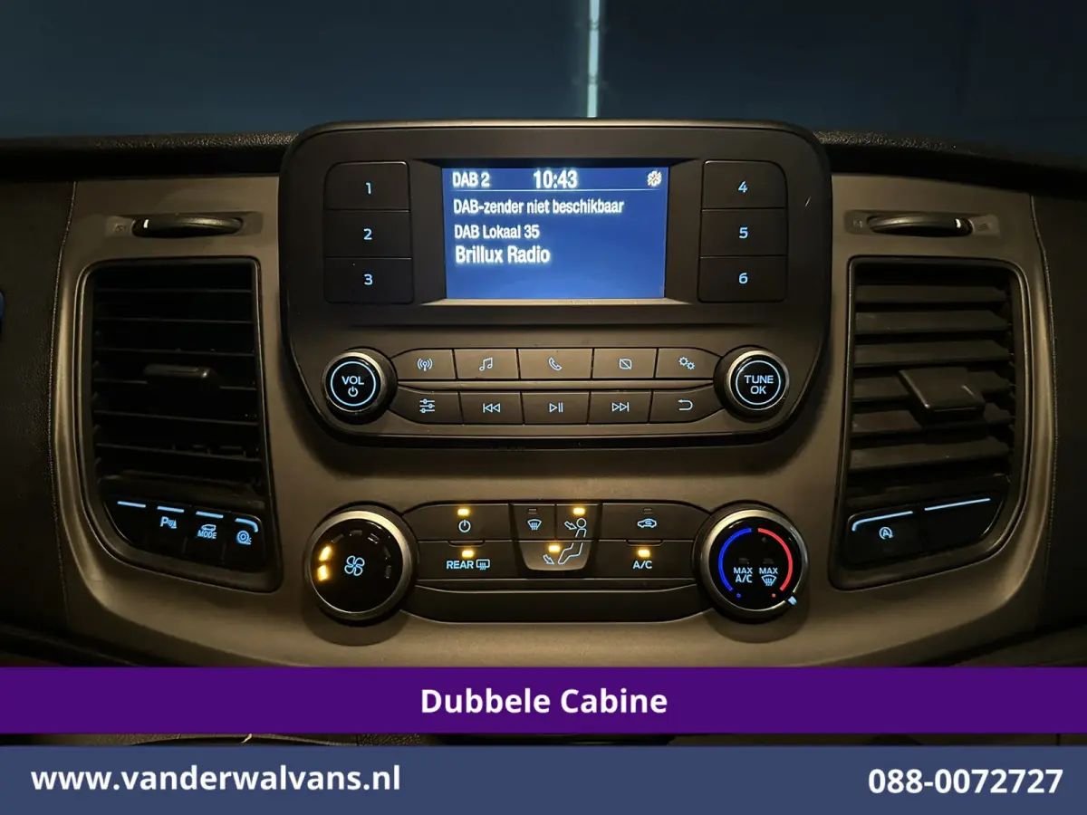 2.0 TDCI 131pk L2H1 Dubbele Cabine Euro6 Airco | 6-Zits | LED | Cruisecontrol | Parkeersensoren Achterklep, 2800kg trekvermogen