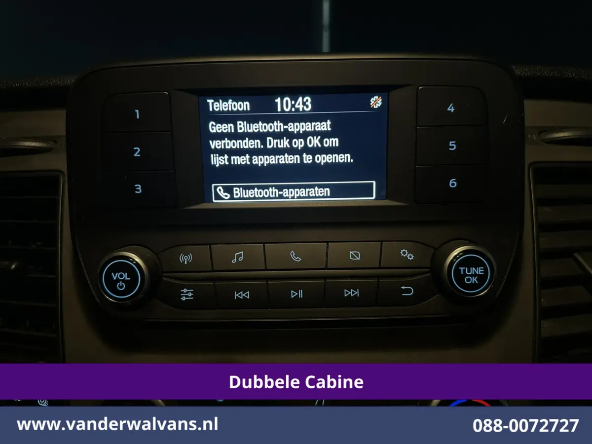 2.0 TDCI 131pk L2H1 Dubbele Cabine Euro6 Airco | 6-Zits | LED | Cruisecontrol | Parkeersensoren Achterklep, 2800kg trekvermogen
