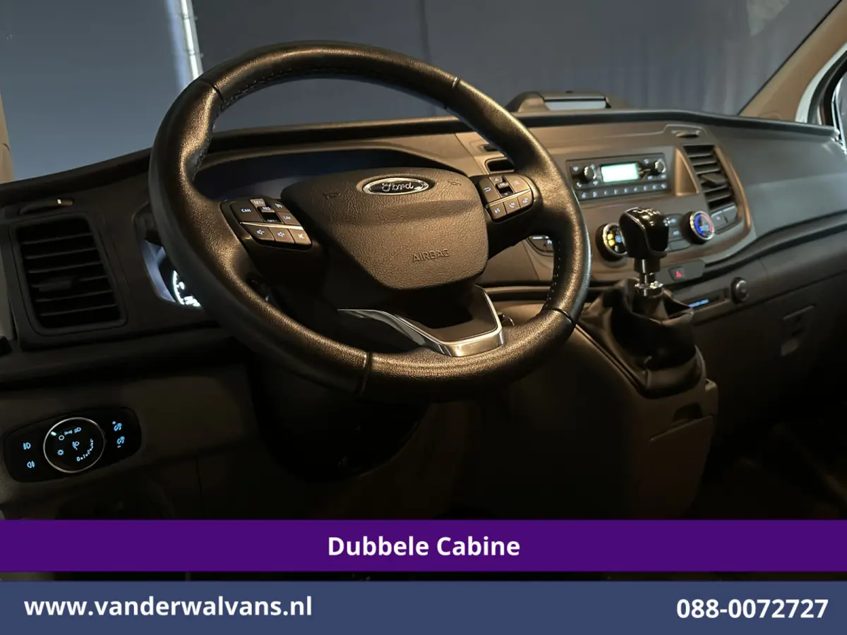 2.0 TDCI 131pk L2H1 Dubbele Cabine Euro6 Airco | 6-Zits | LED | Cruisecontrol | Verwarmde voorruit Parkeersensoren, Dakdragers, 2800kg trekvermogen