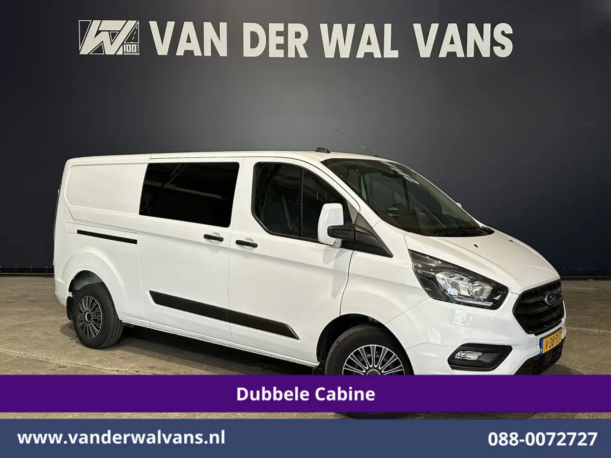 2.0 TDCI 130pk L2H1 Dubbele Cabine Euro6 Airco | 6-Zits | LED | Cruisecontrol | Trekhaak Parkeersensoren, Verwarmde voorruit