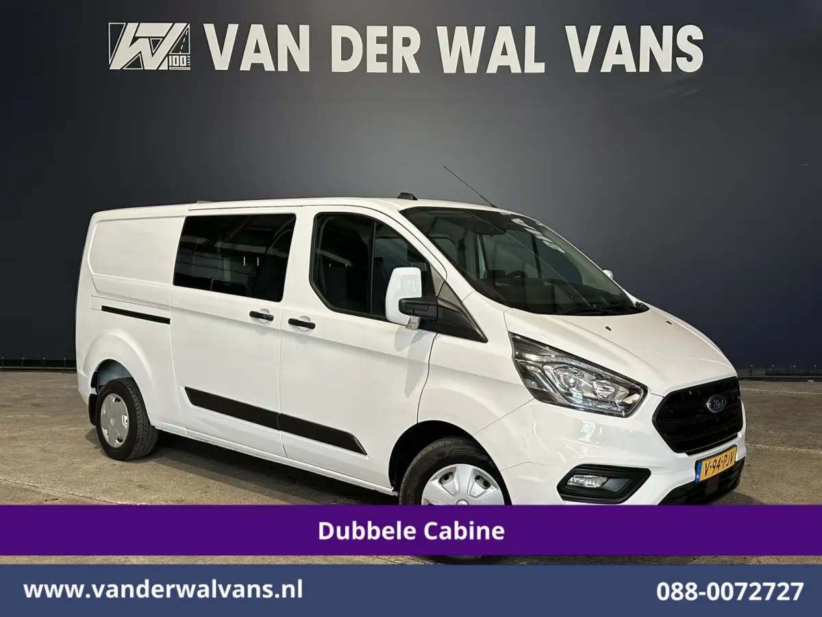 2.0 TDCI 130pk L2H1 Dubbele Cabine Euro6 Airco | 5-Zits | Navigatie | Apple Carplay | LED | Cruisecontrol Android Auto, Stoelverwarming, Parkeersensoren, Achterklep