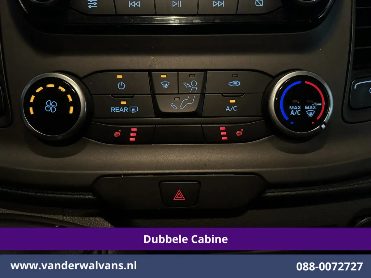 2.0 TDCI 131pk L2H1 Dubbele Cabine Euro6 Airco | 5-Zits | Xenon | Navigatie | Cruisecontrol | LED | 2800kg Trekhaak Stoelverwarming, Parkeersensoren, Achterklep