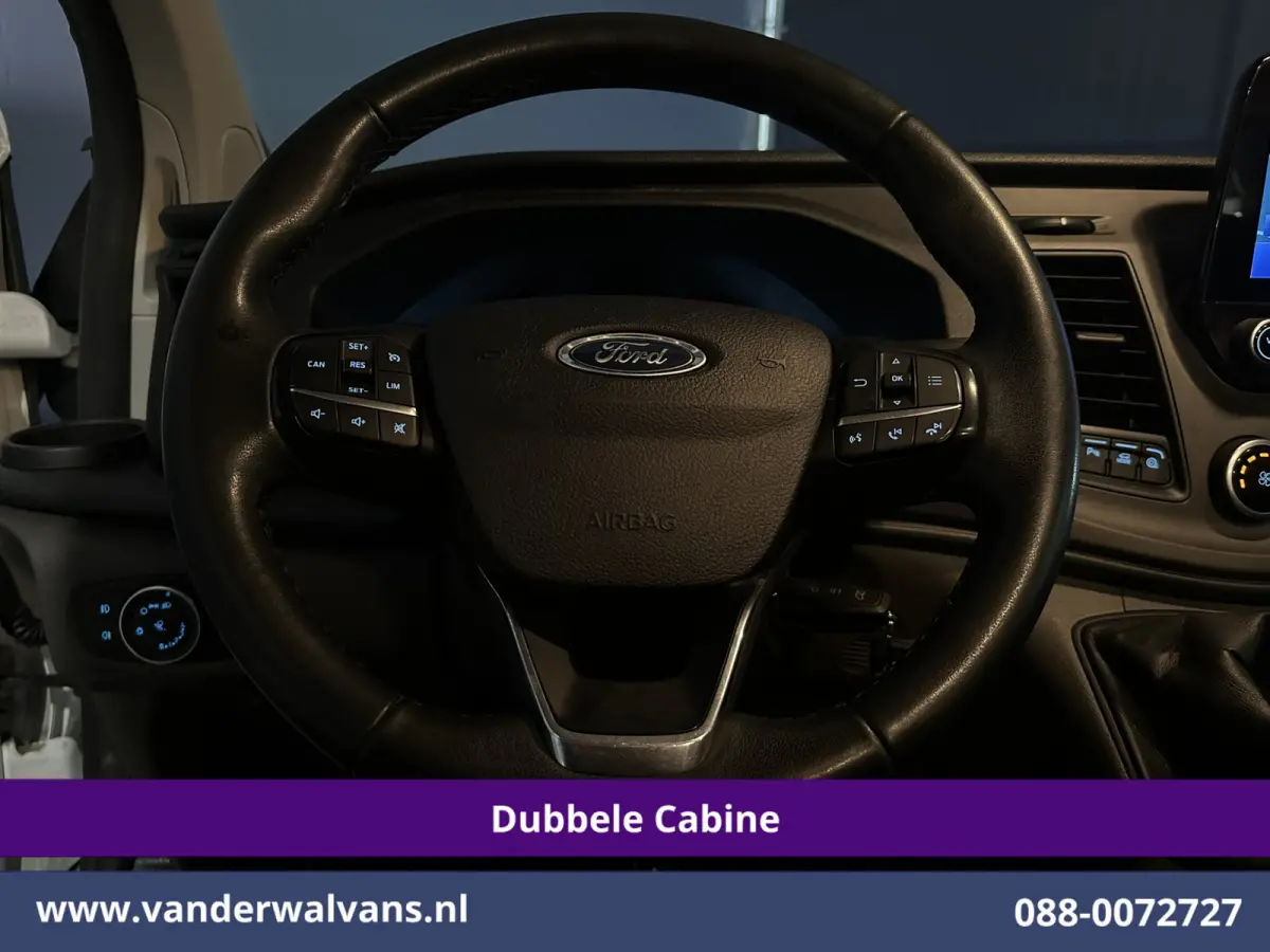 2.0 TDCI 131pk L2H1 Dubbele Cabine Euro6 Airco | 5-Zits | Xenon | Navigatie | Cruisecontrol | LED | 2800kg Trekhaak Stoelverwarming, Parkeersensoren, Achterklep
