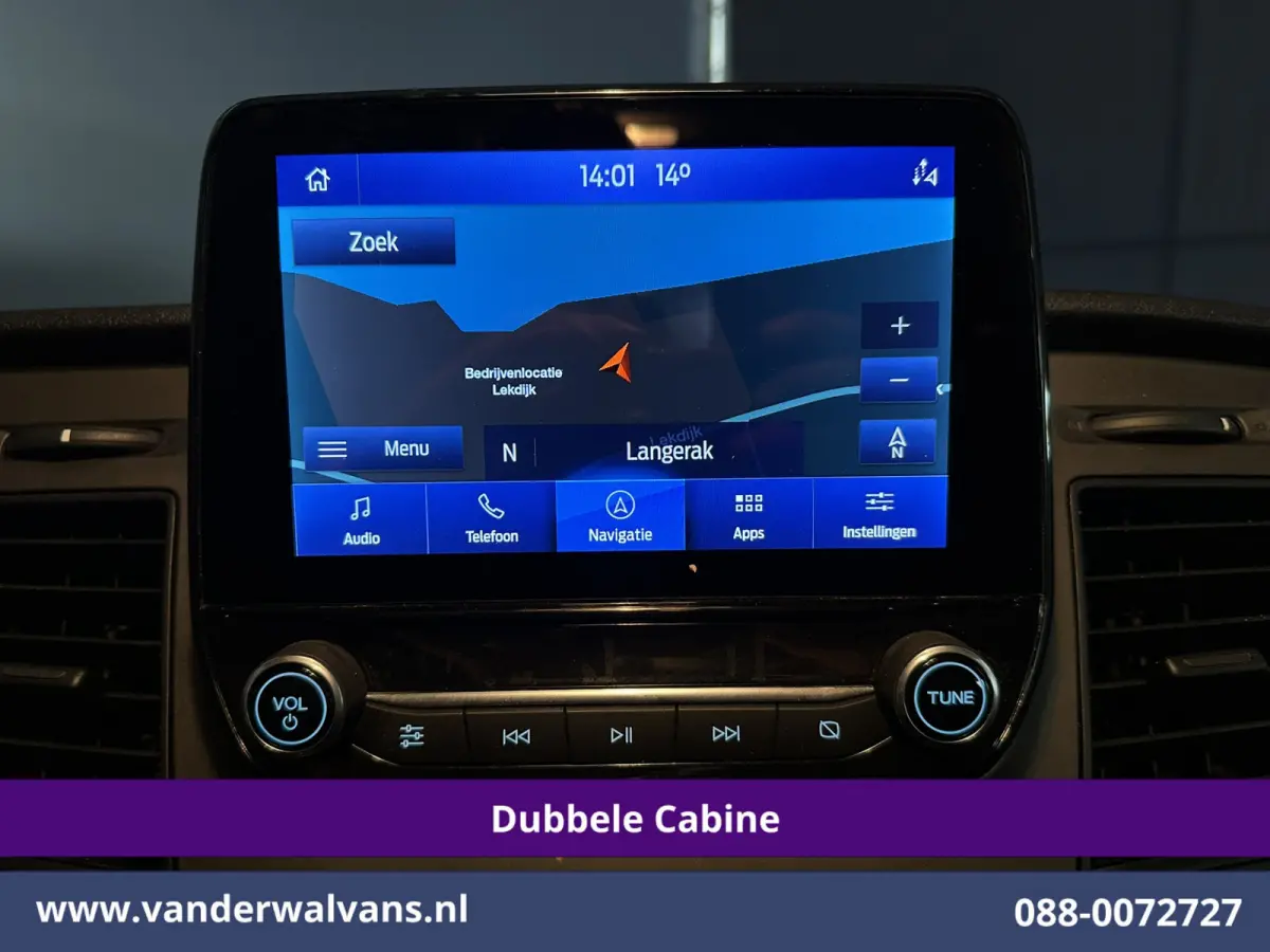 2.0 TDCI 131pk L2H1 Dubbele Cabine Euro6 Airco | 5-Zits | Xenon | Navigatie | Cruisecontrol | LED | 2800kg Trekhaak Stoelverwarming, Parkeersensoren, Achterklep