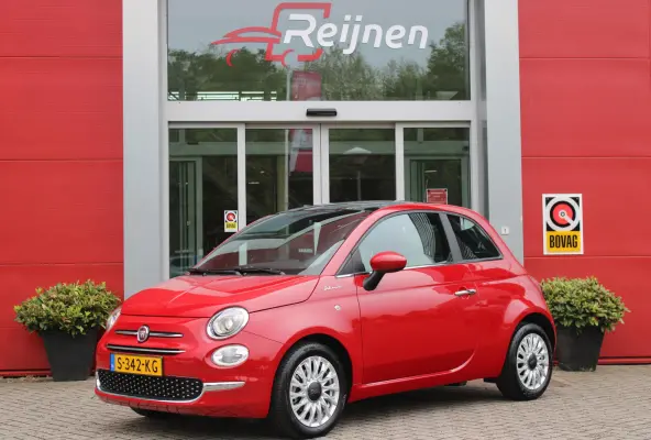 1.0 Hybrid 69PK DOLCEVITA | PANORAMA DAK | APPLE CARPLAY/ANDROID AUTO | HALF LEDEREN BEKLEDING "TESSUTO DISEGNO" MET SPORTSTOELEN | DONKERE HEMELBEKLEDING | CRUISE CONTROL | AIRCO | LICHTMET