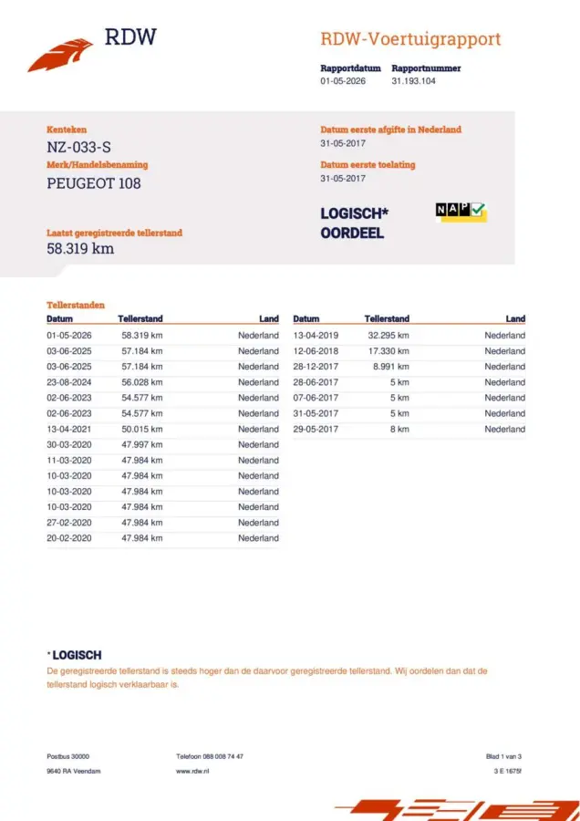 1.0 e-VTi Blue Lion AIRCO / Nieuwe APK
