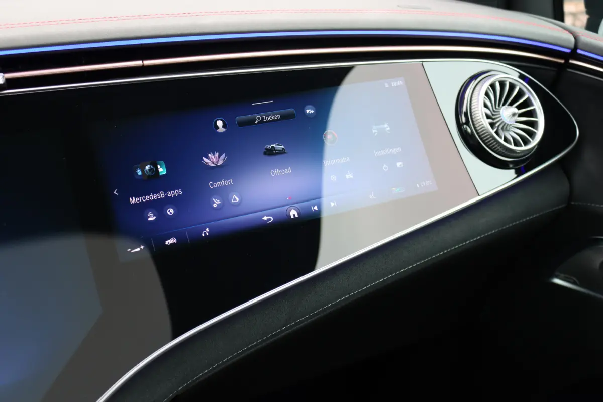 350 4MATIC AMG Line Premium+ 91 kWh | Luchtvering | Hyperscreen | Achterasbesturing | Distronic+ | Panoramadak | Burmester | Digital Light | Surround Camera | 22kW | Warmtepomp |
