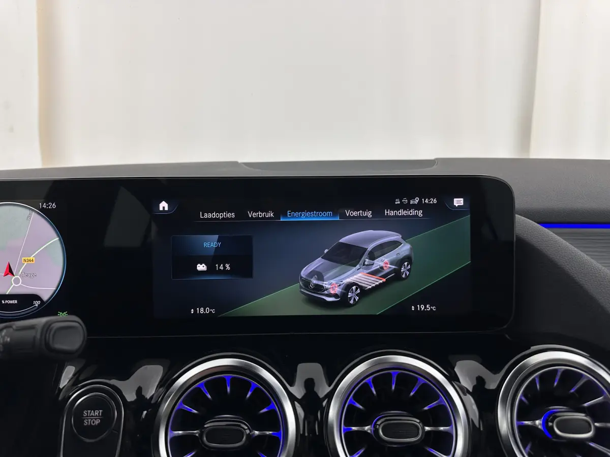 350 4MATIC Luxury Line 67 kWh [ 3-Fase-11kW ]{SoH-94%} (INCL-BTW) *HEATPUMP | LEATHER | FULL-LED | BLINDSPOT | WIDESCREEN-DIGICOCKPIT | HEATED-SPORTSEATS | CAMERA | NAVI-FULLMAP | DAB | AMBI
