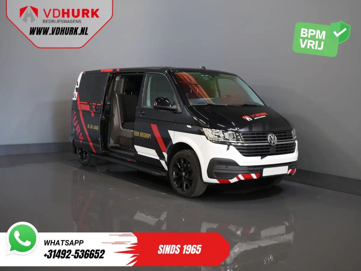 T6.1 2.0 TDI 150 pk DSG Aut. L2 DC Dubbel Cabine (DEMO) BPM VRIJ! Adapt. Cruise/ 2.5t Trekhaak/ NAVI/ Carplay/ PDC/ LMV/ Airco