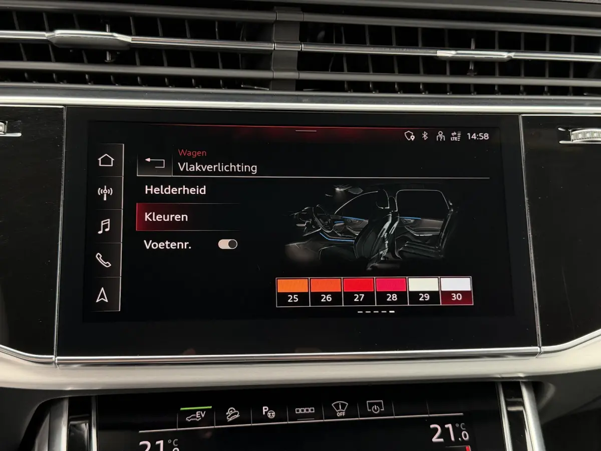 55 TFSI e quattro Pro Line S 21"/SOH 93%/Trekhaak/B&O/Laser LED/Stoelverwarming v+a/Adaptieve cruise/Dodehoek/Keyless/Head-up/Memory