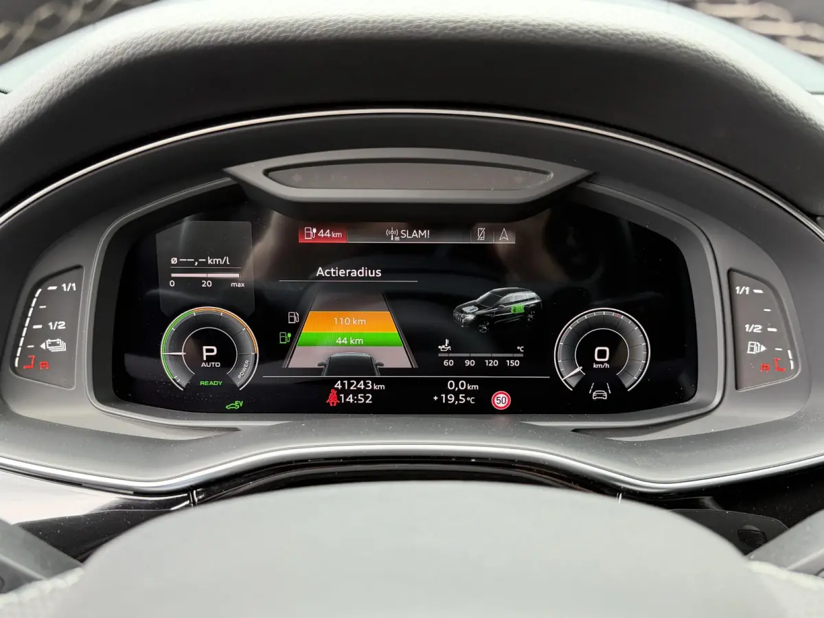 55 TFSI e quattro Pro Line S 21"/SOH 93%/Trekhaak/B&O/Laser LED/Stoelverwarming v+a/Adaptieve cruise/Dodehoek/Keyless/Head-up/Memory