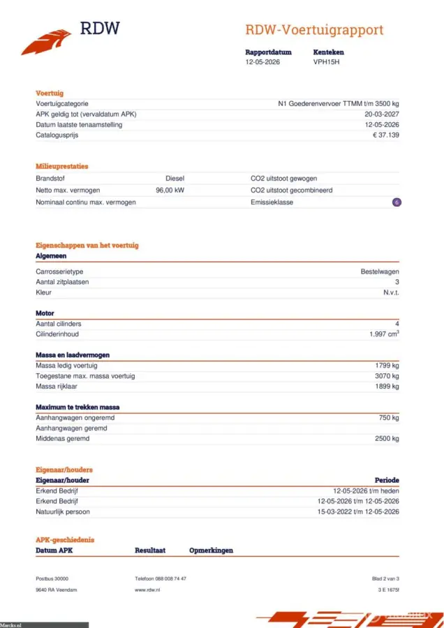 bestel 2.0 dCi 130 T30 L2H1 Work Edition