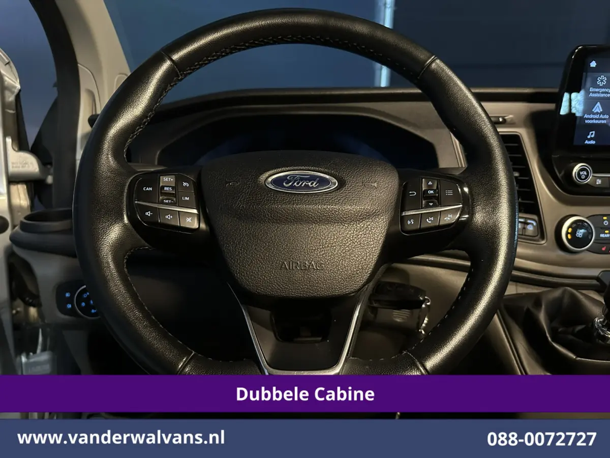 2.0 TDCI 131pk L2H1 Dubbele Cabine Euro6 Airco | 5-Zits | Camera | Apple Carplay | LED | 2800kg Trekhaak Android Auto, Cruisecontrol, Parkeersensoren, Stoelverwarming, Verwarmde voorruit, Da