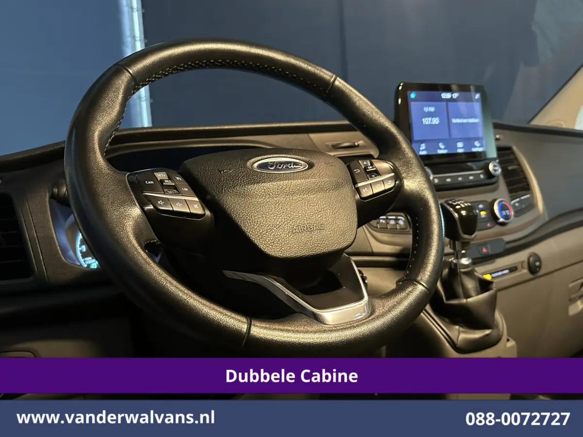 2.0 TDCI 131pk L2H1 Dubbele Cabine Euro6 Airco | 5-Zits | Camera | Apple Carplay | LED | 2800kg Trekhaak Android Auto, Cruisecontrol, Parkeersensoren, Stoelverwarming, Verwarmde voorruit, Da