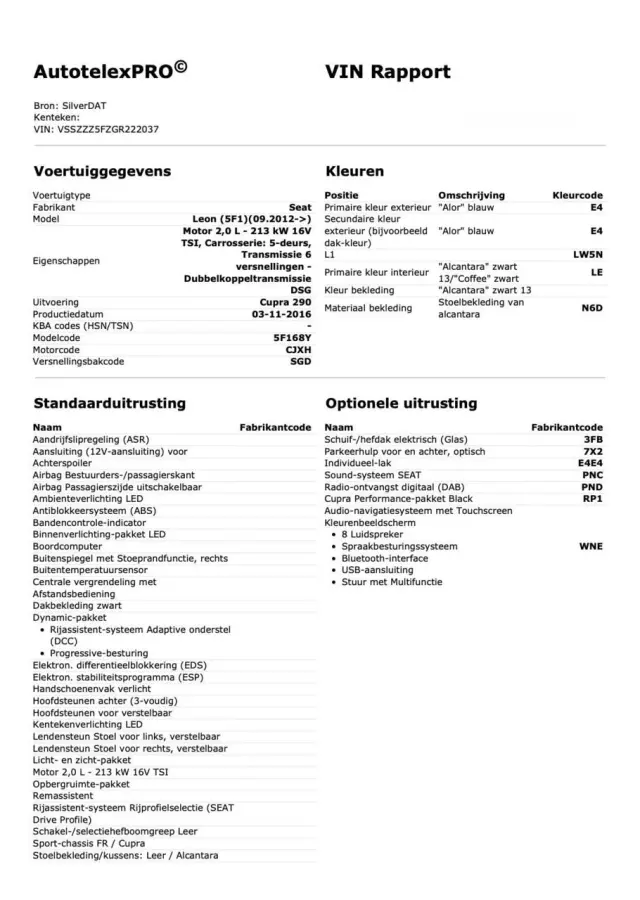 2.0 TSI CUPRA 290 DSG 396PK Performance Uniek