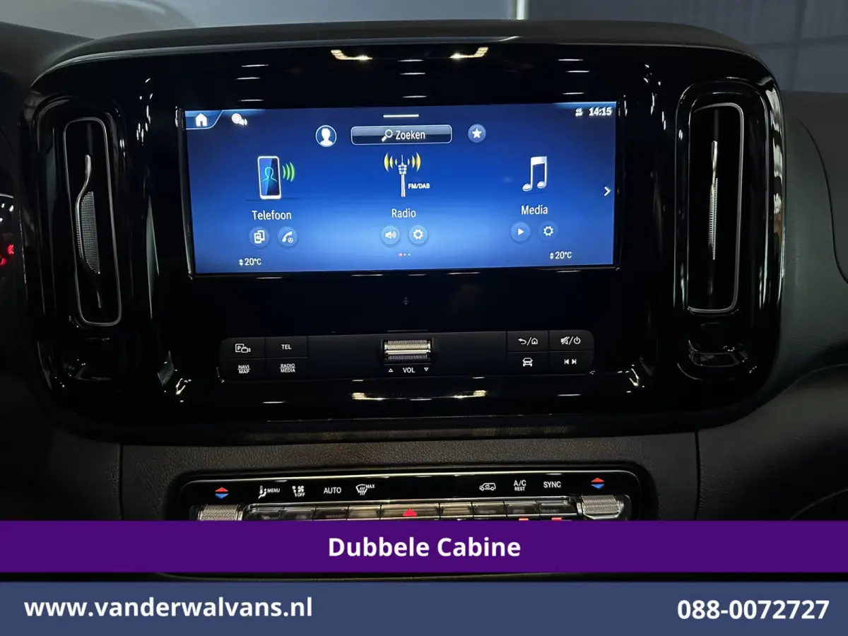 116 CDI 164pk 9G-Tronic Automaat L2H1 Dubbele Cabine Fabrieksgarantie Euro6 Airco | 2x Zijdeur | 5-Zits | Camera | Navigatie LED, LM Velgen, 2500kg Trekhaak, Adaptieve Cruisecontrol, Parkeer