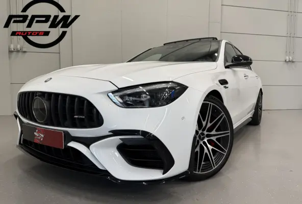 AMG 63 S E Performance PANO/TREKHAAK/BURMESTER/ACHTERAS-BESTURING/VENTILATIE+MEMORY/360CAMERA/20"AMG/LASER/ACC/OPALITHWEISS METALLIC/AUTO VERKEERT IN ABSOLUTE NIEUWSTAAT/BTW-AUTO
