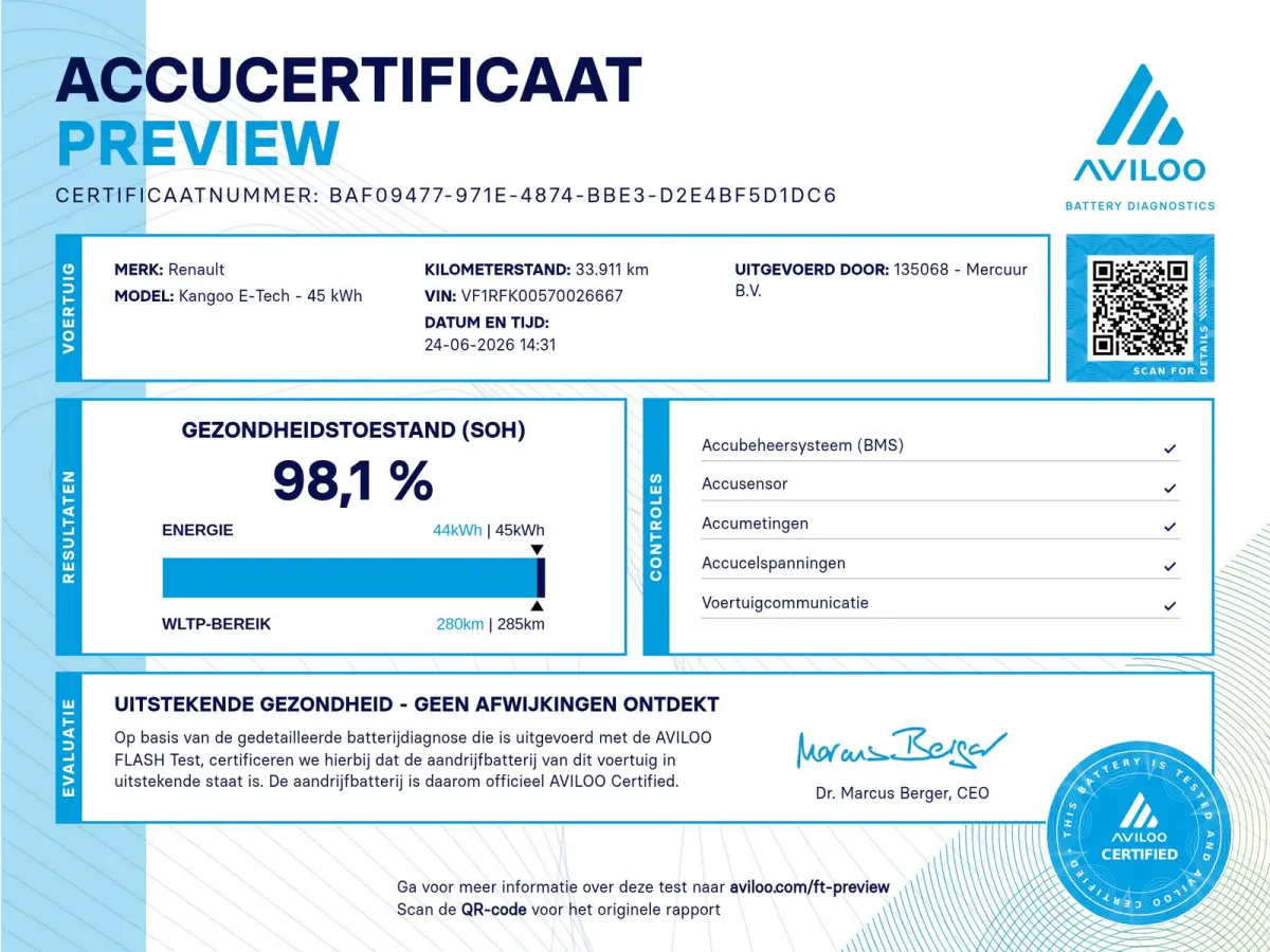 Advance 44 kWh 123PK | Incl. Accu | Marge | Snelladen | SOH 98% | Airco | Camera | Cruise | Carplay