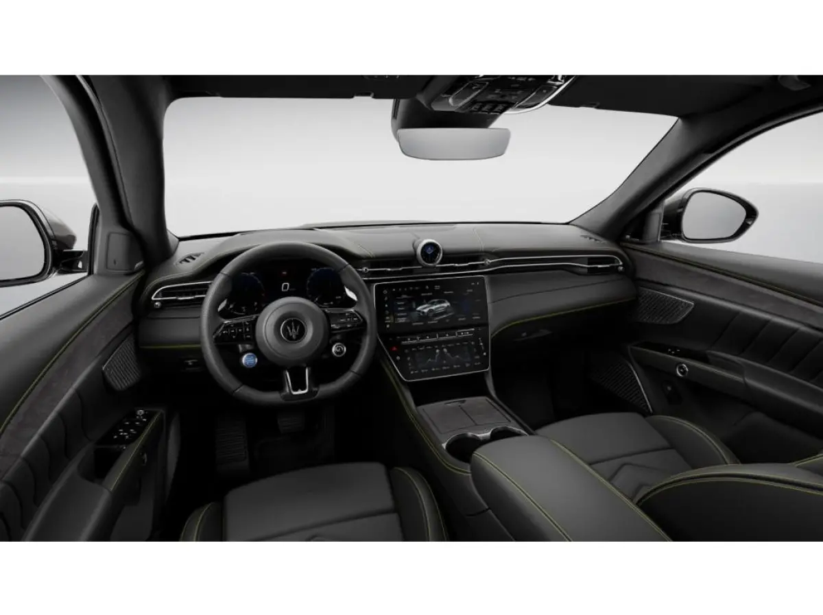 AWD Folgore 105kWh 550pk | WLTP 580km | Zwart leder met gele stiksels | Panoramadak | Head Up Display | Stoelverwarming voor en achter | Stoelventilatie | Stuurverwarming