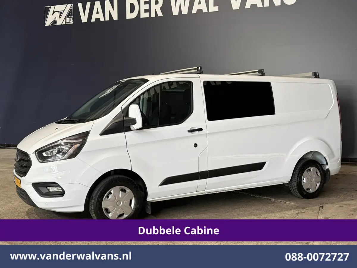 2.0 TDCI 131pk L2H1 Dubbele Cabine Euro6 Airco | 5-Zits | Xenon | Navigatie | Cruisecontrol | LED | 2800kg Trekhaak Stoelverwarming, Parkeersensoren, Achterklep