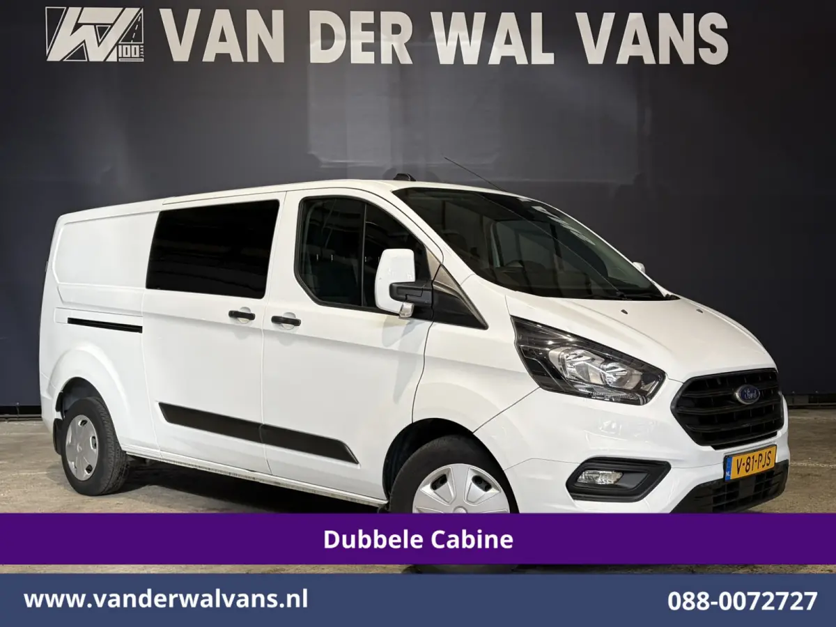 2.0 TDCI 131pk L2H1 Dubbele Cabine Euro6 Airco | 6-Zits | Cruisecontrol | Trekhaak Verwarmde voorruit, Parkeersensoren