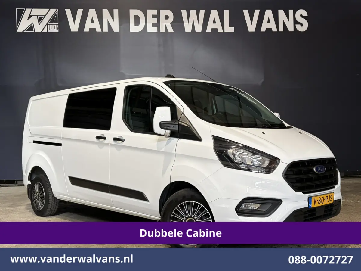2.0 TDCI 131pk L2H1 Dubbele Cabine Euro6 Airco | 6-Zits | Cruisecontrol | 2550kg Trekhaak Verwarmde voorruit, Parkeersensoren