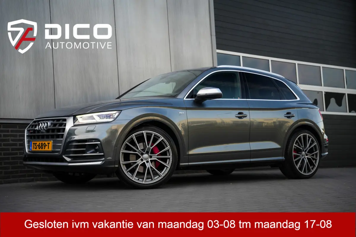SQ5 3.0 TFSI 354 pk SQ5 Quattro Pro Line Plus S-Line / Lucht-Vering/ RS-Stoelen/ Pano-Dak/ Head-Up/ 360-Camera/ Keyless/ B&O-Sound/ Adap.Cruise/ Matrix-Led/ Trekhaak/ 21'' LMV